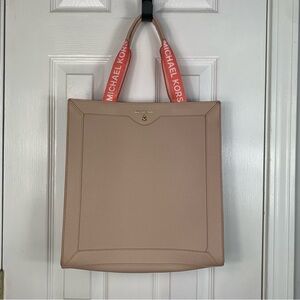 Michael Kors Beauty Blush Tote Faux Pebbled Leather Suede Lining